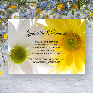 Invitation Mariage de marguerites jaunes Sauvegarder la date 