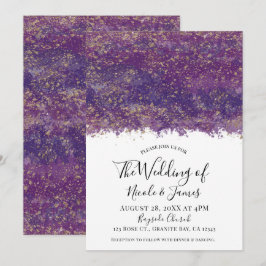 Invitation Mariage de mariage moderne glamour éclaboussure or