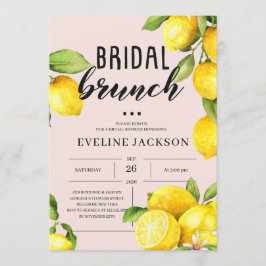 Invitation Mariage de mariée jaune citron agrumes d'été rose