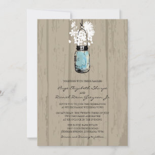 Invitation Mariage de Mason Jar, penseur de Russie