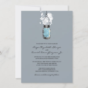 Invitation Mariage de Mason Jar, penseur de Russie