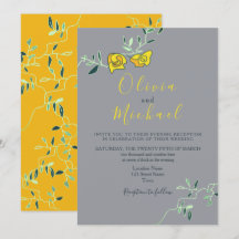 Mariage de Minimonie Jaune Floral et Gris