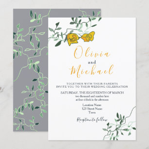 Invitation Mariage de minimony floral moderne