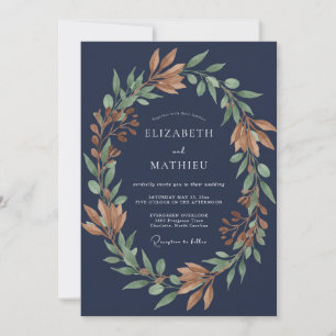 Invitation Mariage de minuit au feuillage de cuivre Eucalyptu