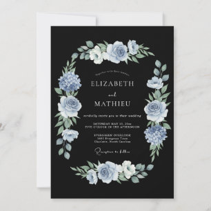 Invitation Mariage de minuit sophistiqué noir
