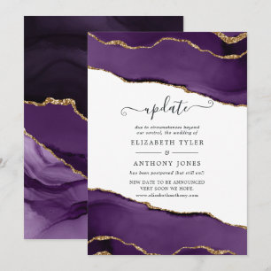 Invitation Mariage de mise à jour de l'Agate Purple et Gold