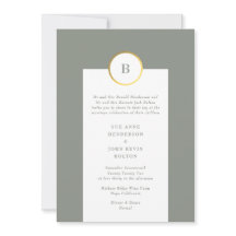 Mariage de monogramme circulaire Sage Green et Gol