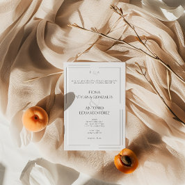 Invitation Mariage de monogramme classique élégant et neutre