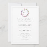 Mariage de monogramme de fleurs de pois doux