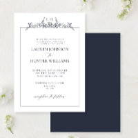Mariage de monogramme de la frontière florale bleu