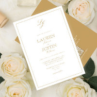 Mariage de monogramme de script or classique QR Co