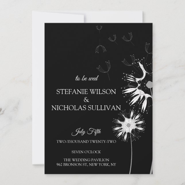 Invitation Mariage de monogramme floral délicieux et minimal  (Devant)