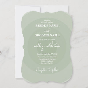 Invitation Mariage de monogramme moderne Sage Green