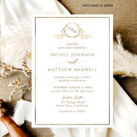 Mariage de monogramme officiel, élégant, blanc et