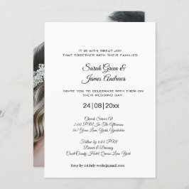 Invitation Mariage de monogramme photo simple minimaliste
