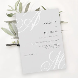 Invitation Mariage de monogramme simple et élégant