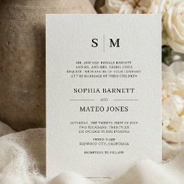 Invitation Mariage de Monogramme traditionnel beige