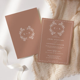 Invitation Mariage de monogramme Vintage officiel