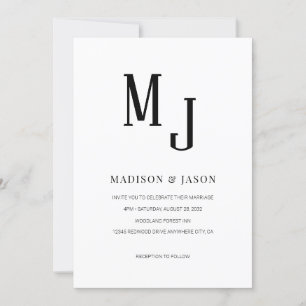 Invitation Mariage de monographie romaine classique simple
