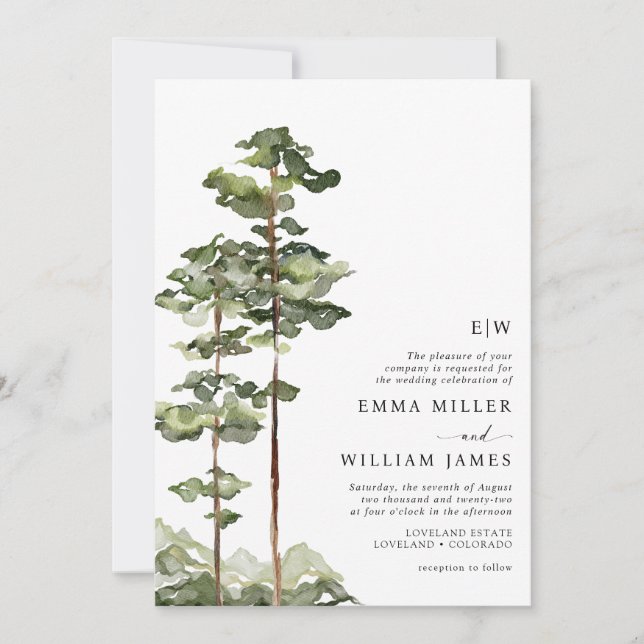 Invitation Mariage de montagne (Devant)