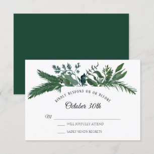 Invitation Mariage de montagne de feuillage de forêt d'hiver