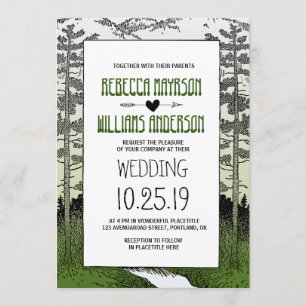 Invitation Mariage de montagne des bois de forêt de Woods