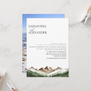 Invitation Mariage de montagne minimal