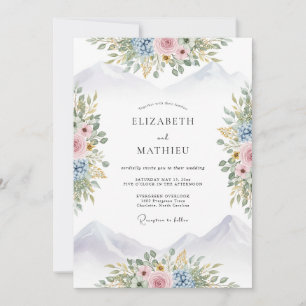 Invitation Mariage de montagne serein au lavande