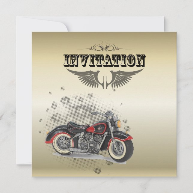 Invitation Mariage de motard grunge rustique (Devant)