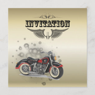 Invitation Mariage de motard grunge rustique