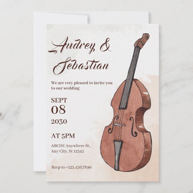 Invitation Mariage de musique (Devant)