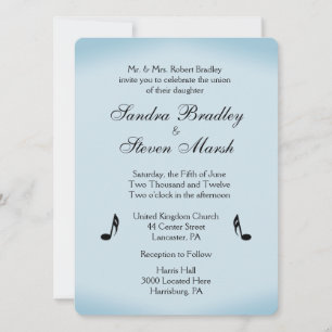 Invitation Mariage de musique bleue