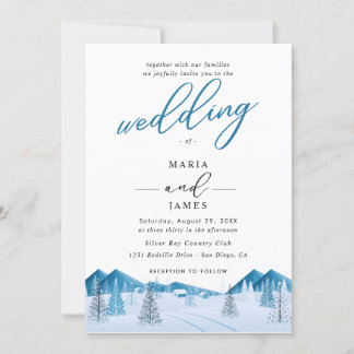 Invitation Mariage de neige d'hiver