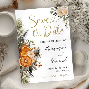 Invitation Mariage de Noël à la saveur d'hiver Citrus