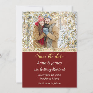 Invitation Mariage de Noël à retenir la date