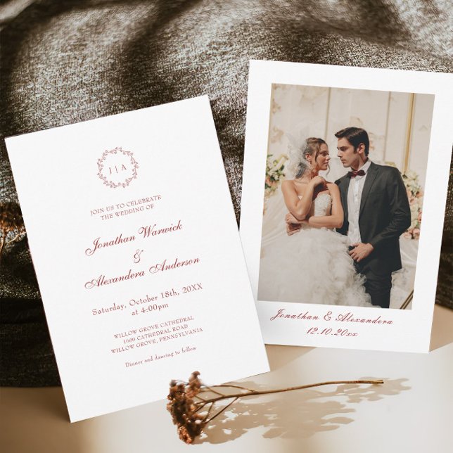 Invitation Mariage de Noël blanc et rouge (Créateur téléchargé)