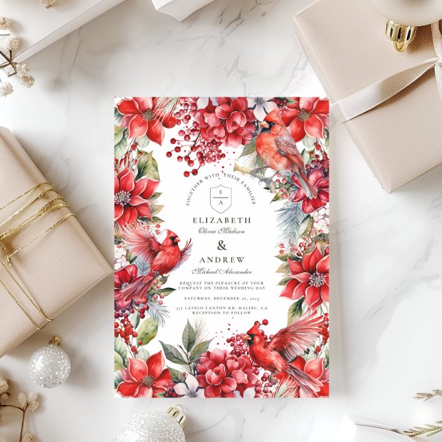 Invitation Mariage de Noël du cardinal rouge (Créateur téléchargé)