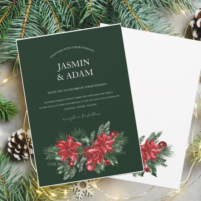 Invitation Mariage de Noël du Festival Vert Émeraude d'hiver (Créateur téléchargé)