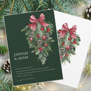 Invitation Mariage de Noël du Festival Vert Émeraude d'hiver