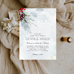Invitation Mariage de Noël Élégant - Mariage d'Hiver 