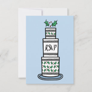 Invitation Mariage de Noël personnalisé RSVP
