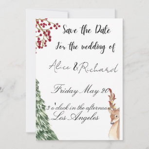 Invitation mariage de Noël vacances