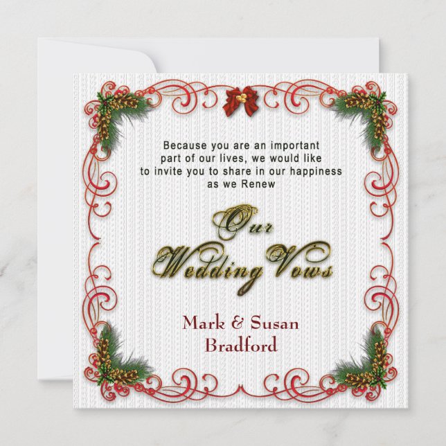 Invitation Mariage de Noël/Vacances Renouveler les voeux Invi (Devant)