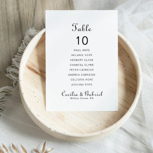 Invitation Mariage de nom minimaliste Tableau 10 Tableau de s