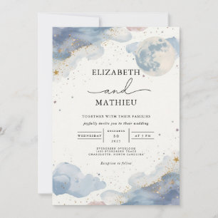 Invitation Mariage de nuage d'aquarelle céleste