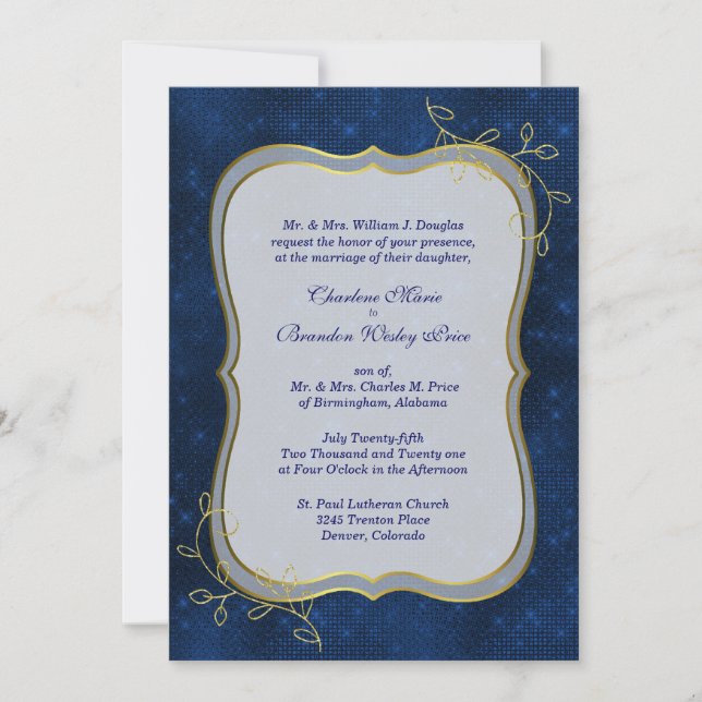 Invitation Mariage de nuit du milieu de l'été (Devant)