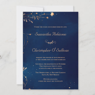 Invitation Mariage de nuit étoilé céleste