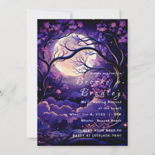 Invitation Mariage de nuit sous la forêt au clair de lune