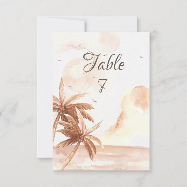 Invitation Mariage de palmes tropicales rustiques (Devant)