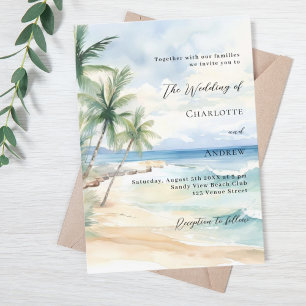 Invitation Mariage de palmiers de plage